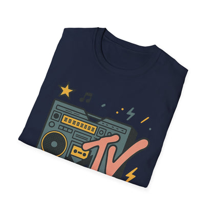 Camiseta gráfica retro de MTV con estampado de guepardo, estilo rock, unisex, estilo banda de los años 80 y 90