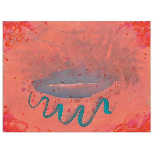 Paul Thek - Untitled Lips with Turquoise - 1984  75x100 cm / 30x40inches Fine Art Poster
