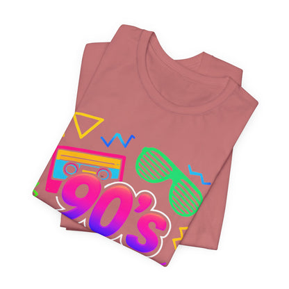 Música de la vieja escuela de los 90: ambiente arcade, clásico vintage de los 90. Camiseta retro de los 90 con la frase "Amo los años noventa".