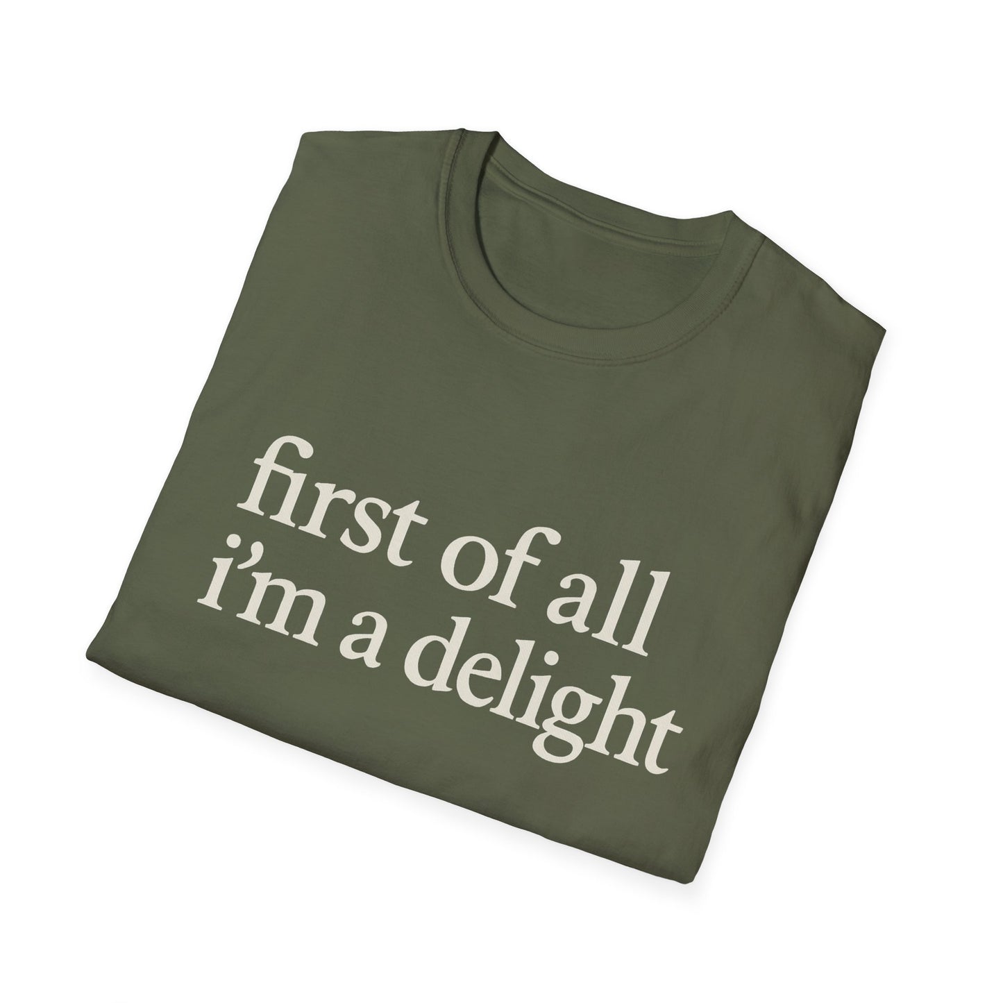 Camiseta "Primero que nada soy un deleite", camiseta con cita divertida para mujer, camiseta con frase atrevida, regalo gráfico ingenioso para la mejor amiga