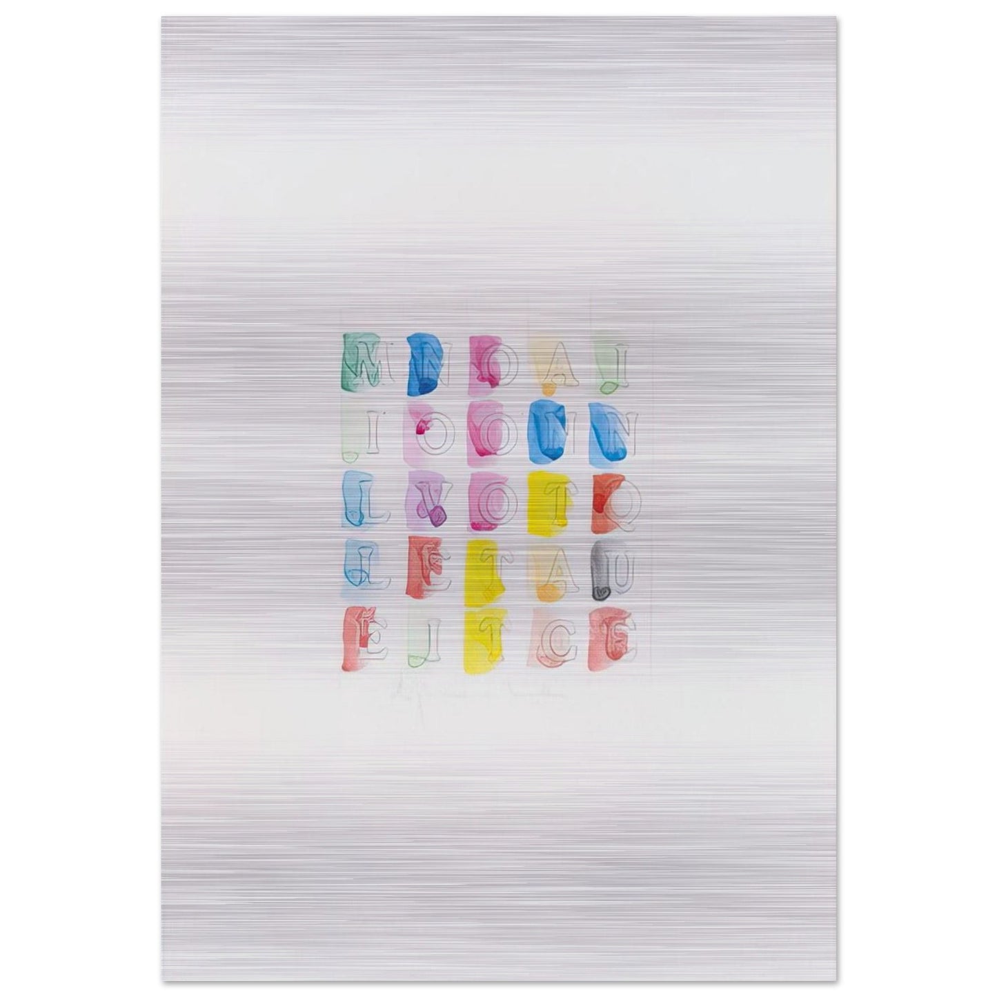 MILLENOVECENTOTTANTACINQUE 1985 - Alighiero Boetti Brushed Aluminum Print - 70x100 cm / 28x40 inches | Alighiero Boetti Aluminum Print | Alighiero Boetti Prints