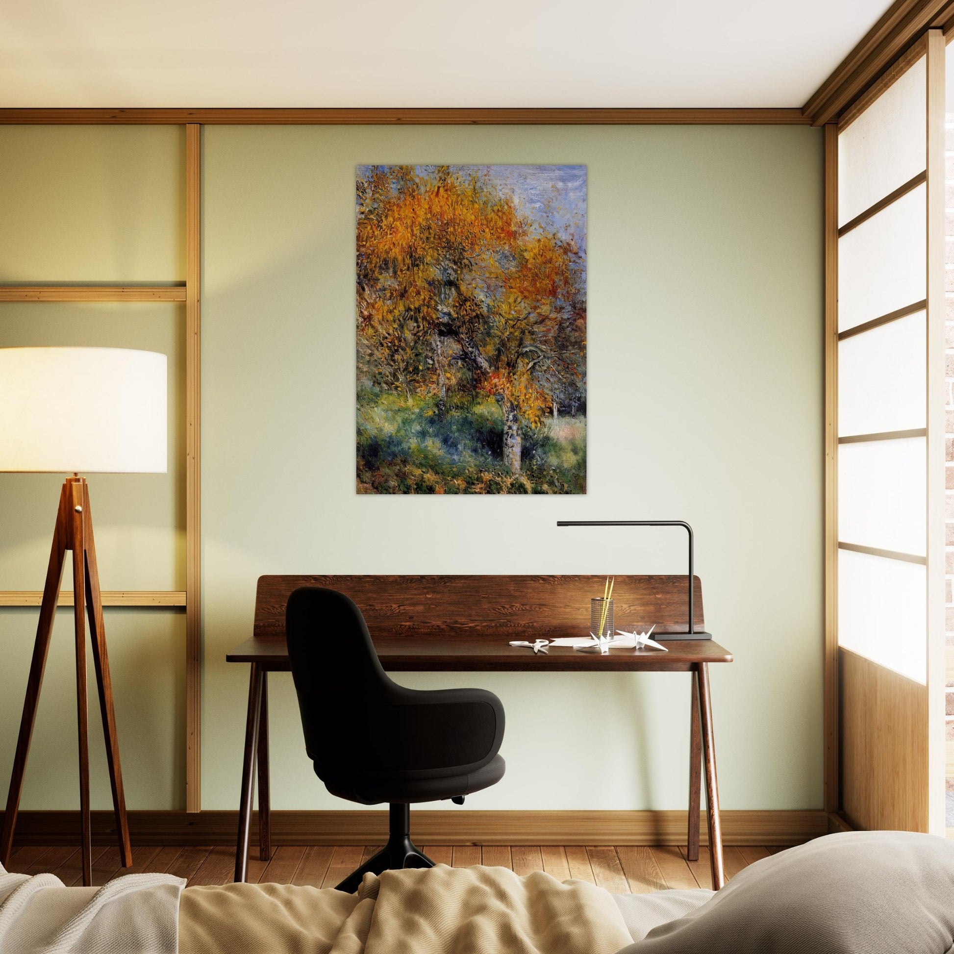 The Pear Tree - Pierre-Auguste Renoir Brushed Aluminum Print - 70x100 cm / 28x40 inches | Pierre-Auguste Renoir Aluminum Print | Pierre-Auguste Renoir Prints