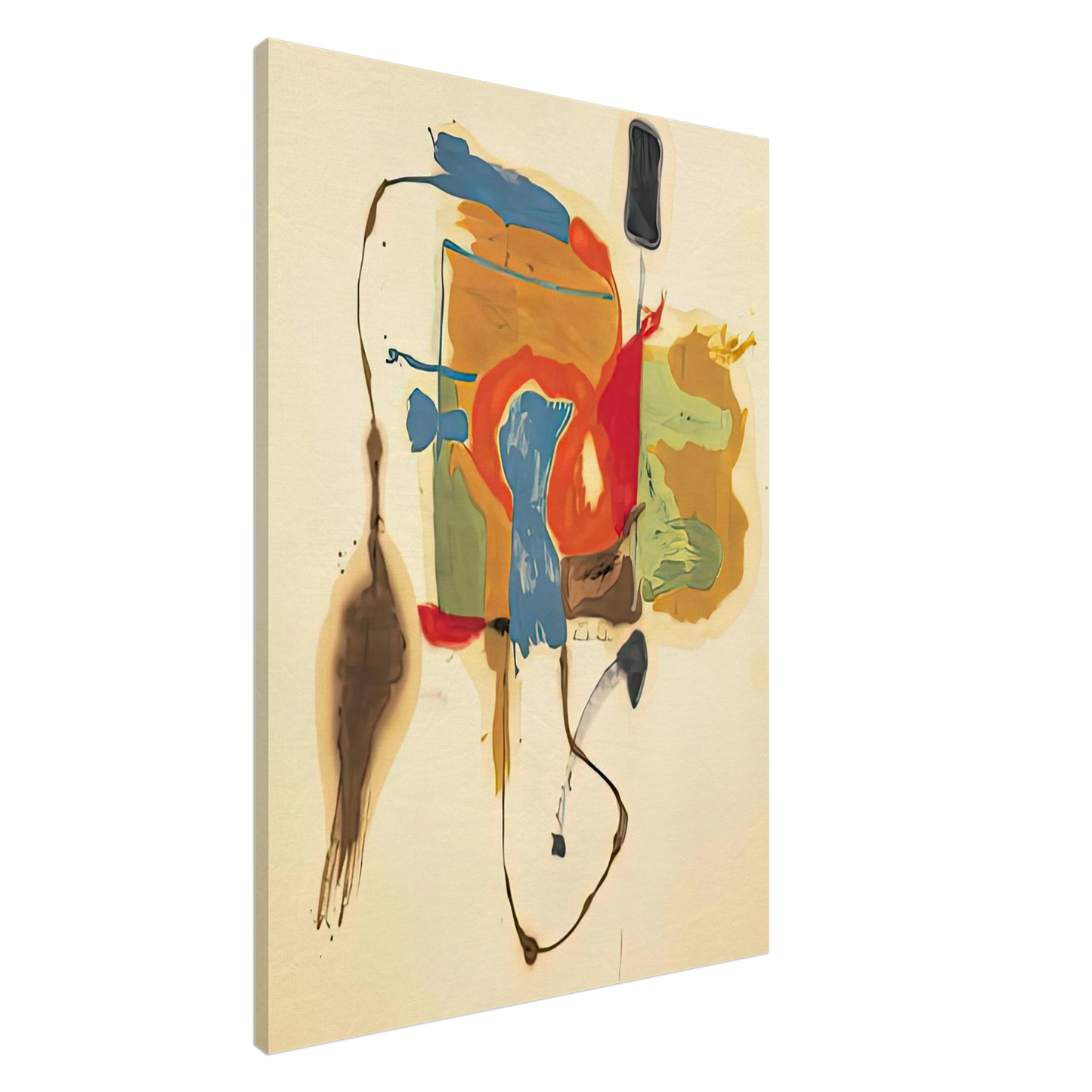 Helen Frankenthaler - Blue Form in a Scene, 1961- Wall Art - 28x40 inches / 70x70 cm - Canvas (Imperial)-canvas - -