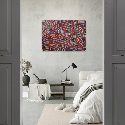 Narripi Dreaming - 1992 - Clifford Possum Tjapaltjarri Acrylic Print - 70x100 cm / 28x40″ inches