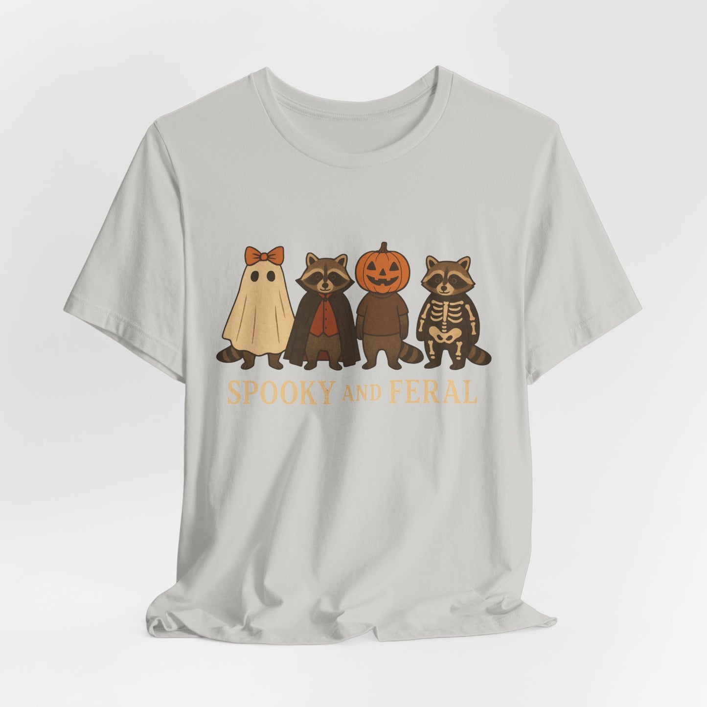 Camiseta de mapache espeluznante, divertida camiseta gráfica de Halloween, bonita camiseta vintage de otoño, moderna camiseta de Halloween para mujer, camiseta de mapache salvaje