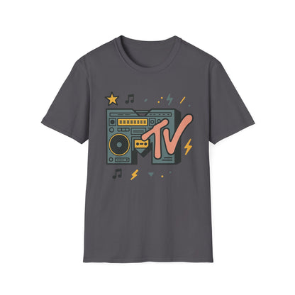 Camiseta gráfica retro de MTV con estampado de guepardo, estilo rock, unisex, estilo banda de los años 80 y 90