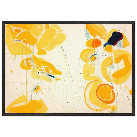 Untitled  Yellow  - Sam Francis 70x100 cm / 28x40 inches Framed Art Print – Black Wooden Frame