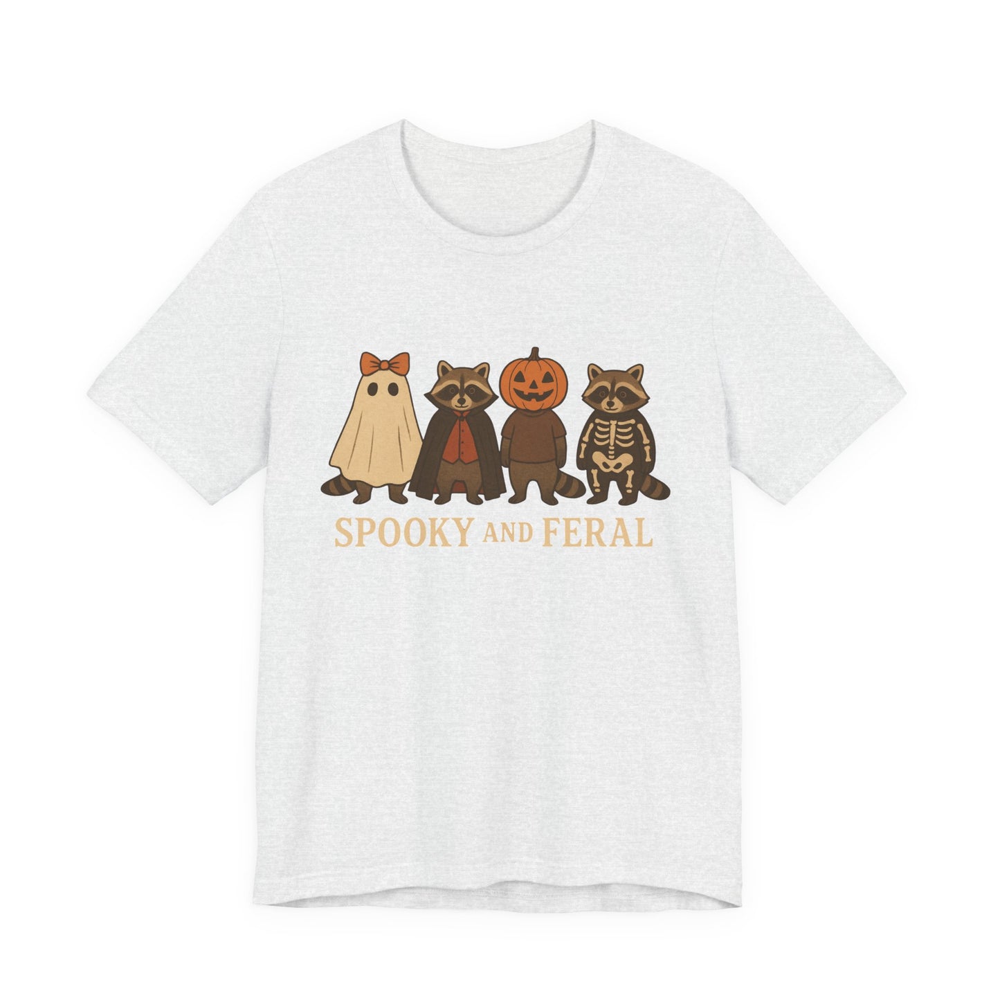 Camiseta de mapache espeluznante, divertida camiseta gráfica de Halloween, bonita camiseta vintage de otoño, moderna camiseta de Halloween para mujer, camiseta de mapache salvaje