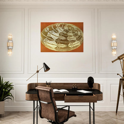 SPHERE SURFACE WITH FISHES COLOUR - MC Escher Brushed Aluminum Print - 70x100 cm / 28x40 inches | MC Escher Aluminum Print | MC Escher Prints
