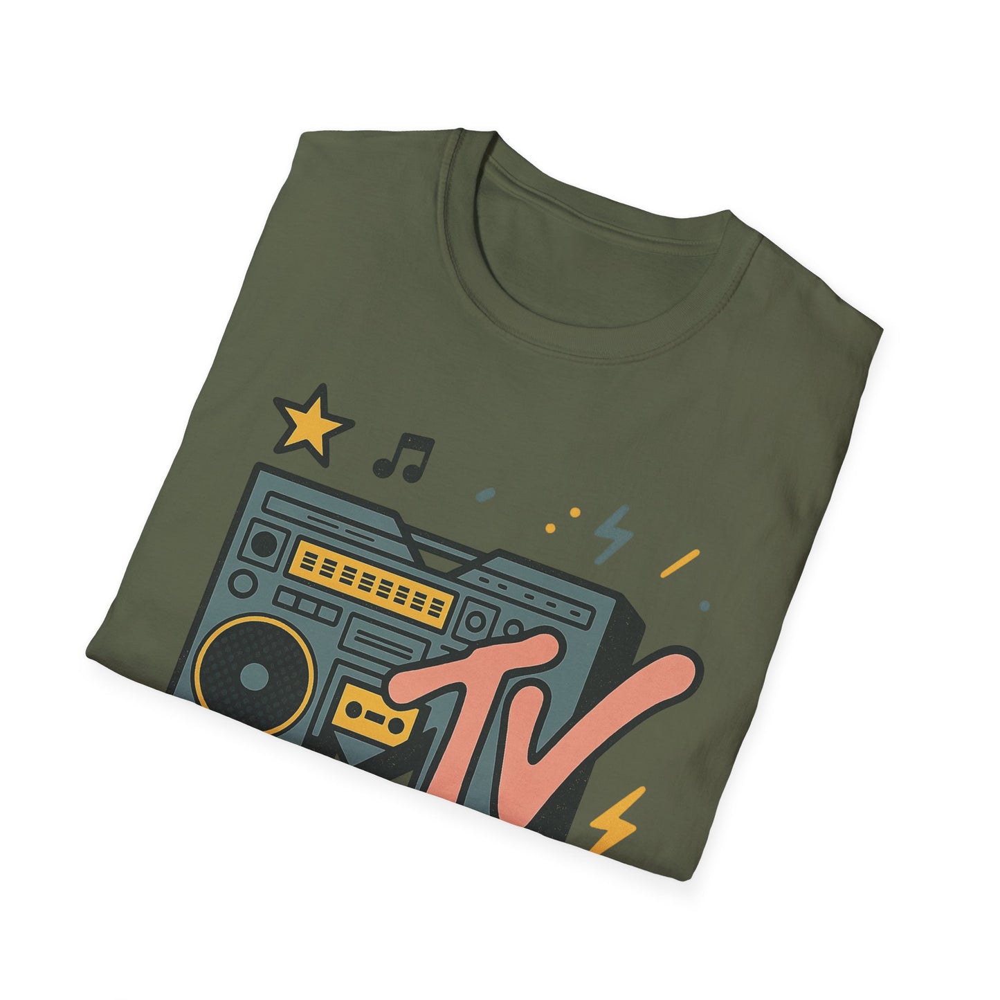 Camiseta gráfica retro de MTV con estampado de guepardo, estilo rock, unisex, estilo banda de los años 80 y 90