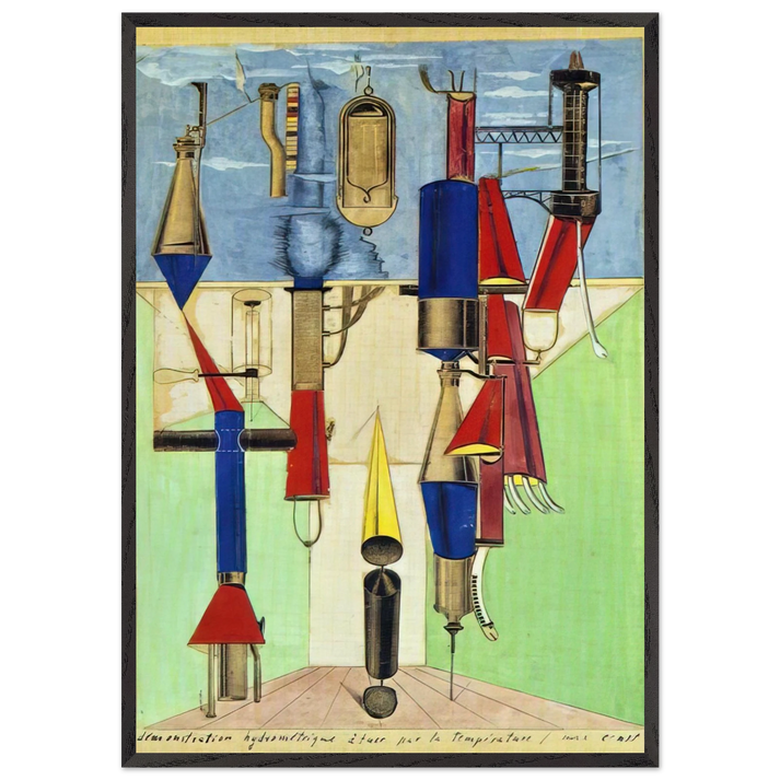 Hydrometric Demonstration - Max Ernst 70x100 cm / 28x40 inches Framed Art Print – Black Wooden Frame