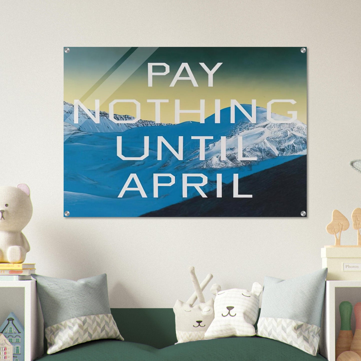 PAY NOTHING UNTIL APRIL 2003 - Edward Ruscha Acrylic Print - 70x100 cm / 28x40″ inches