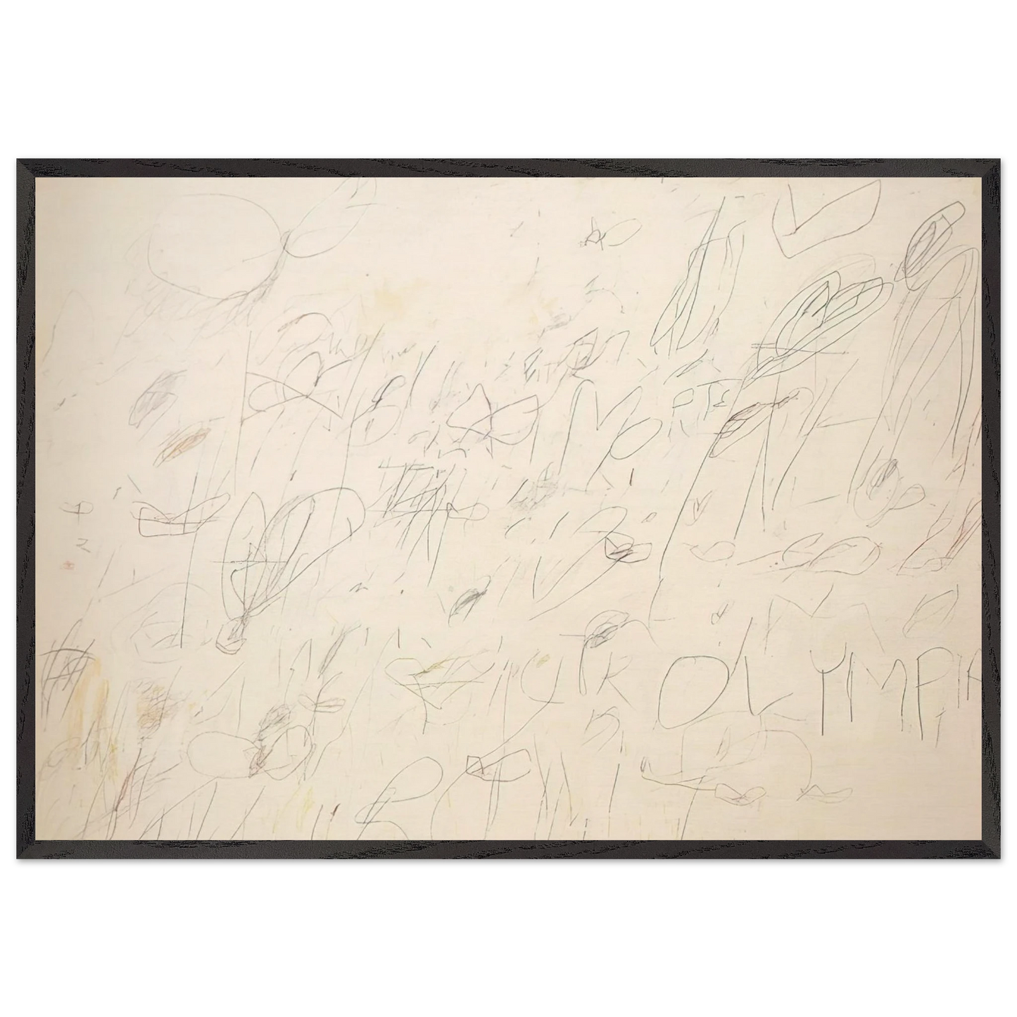 Olympia - Cy Twombly 70x100 cm / 28x40 inches Framed Art Print – Black Wooden Frame