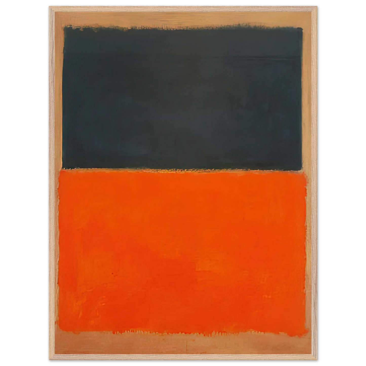 Mark Rothko - Green and Tangerine on Red - 1956 Wall Art - 60x80 cm / 24x32 inches - Premium Wooden Framed Poster With Fine Art Paper-canvas - Black frame