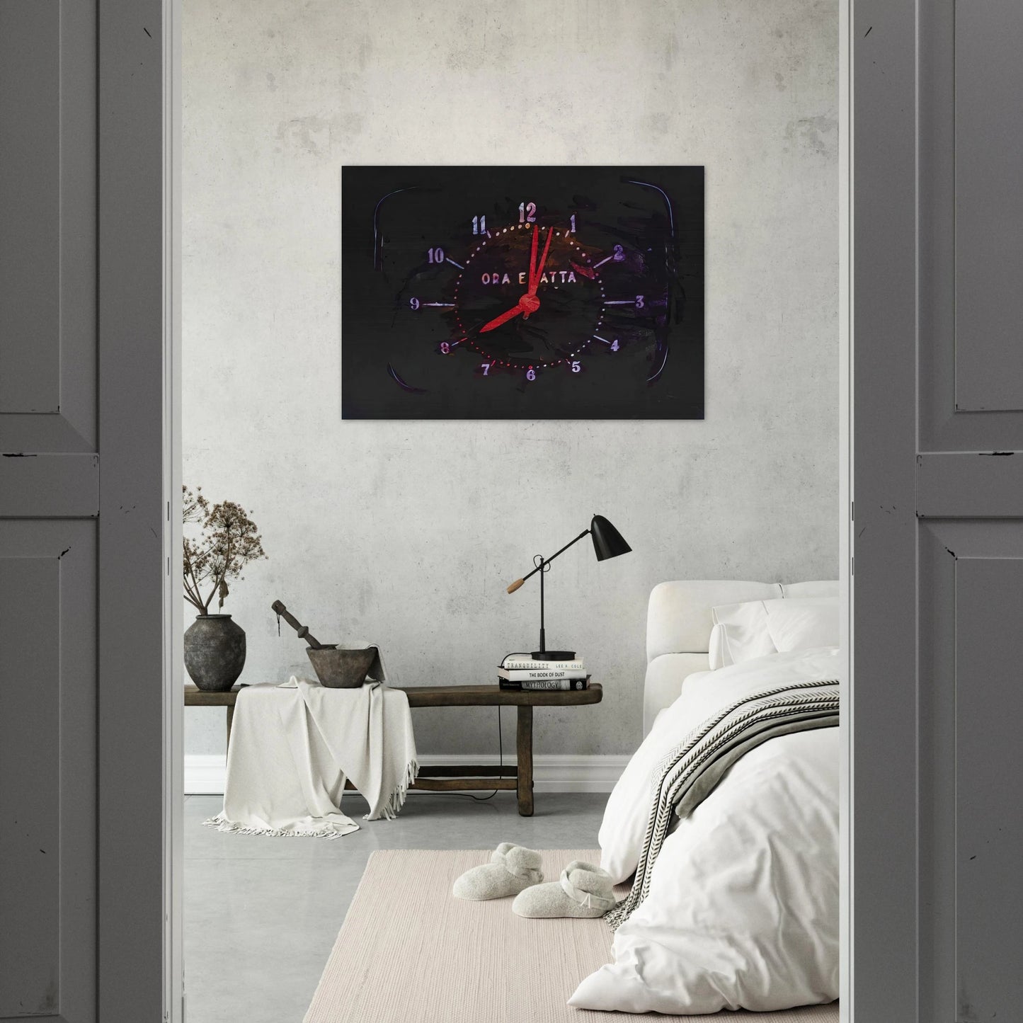 The Exact Time - 1973 - Mario Schifano Brushed Aluminum Print - 70x100 cm / 28x40 inches | Mario Schifano Aluminum Print | Mario Schifano Prints