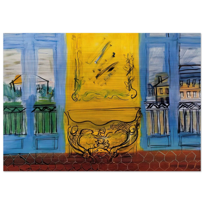 CONSOLE WITH TWO WINDOWS 1948 - Raoul Dufy Brushed Aluminum Print - 70x100 cm / 28x40 inches | Raoul Dufy Aluminum Print | Raoul Dufy Prints