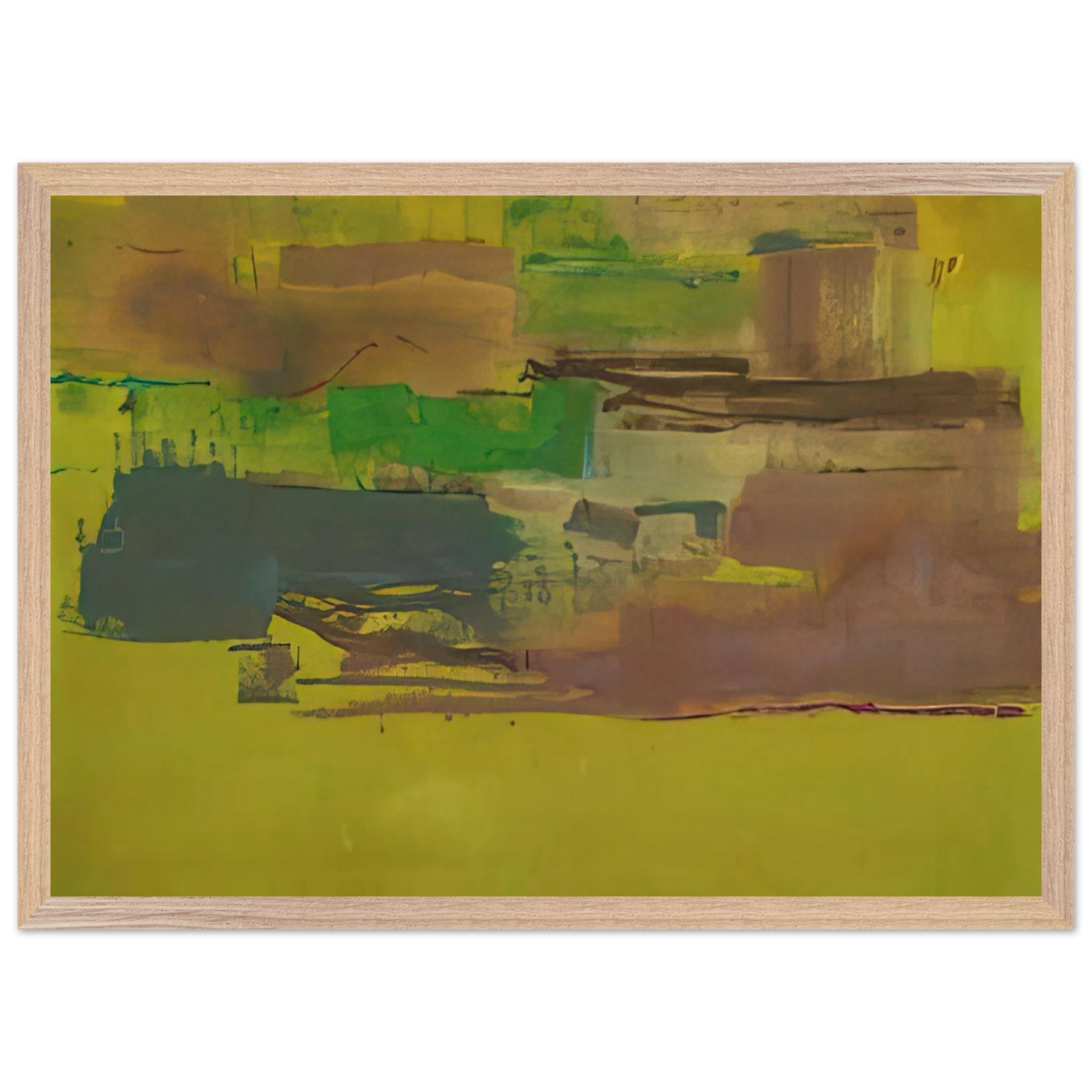 Helen Frankenthaler - August Deep - 1978 Wall art - 70x70 cm / 28x28 inches - Premium Wooden Framed Poster With Fine Art Paper-canvas - Wood frame