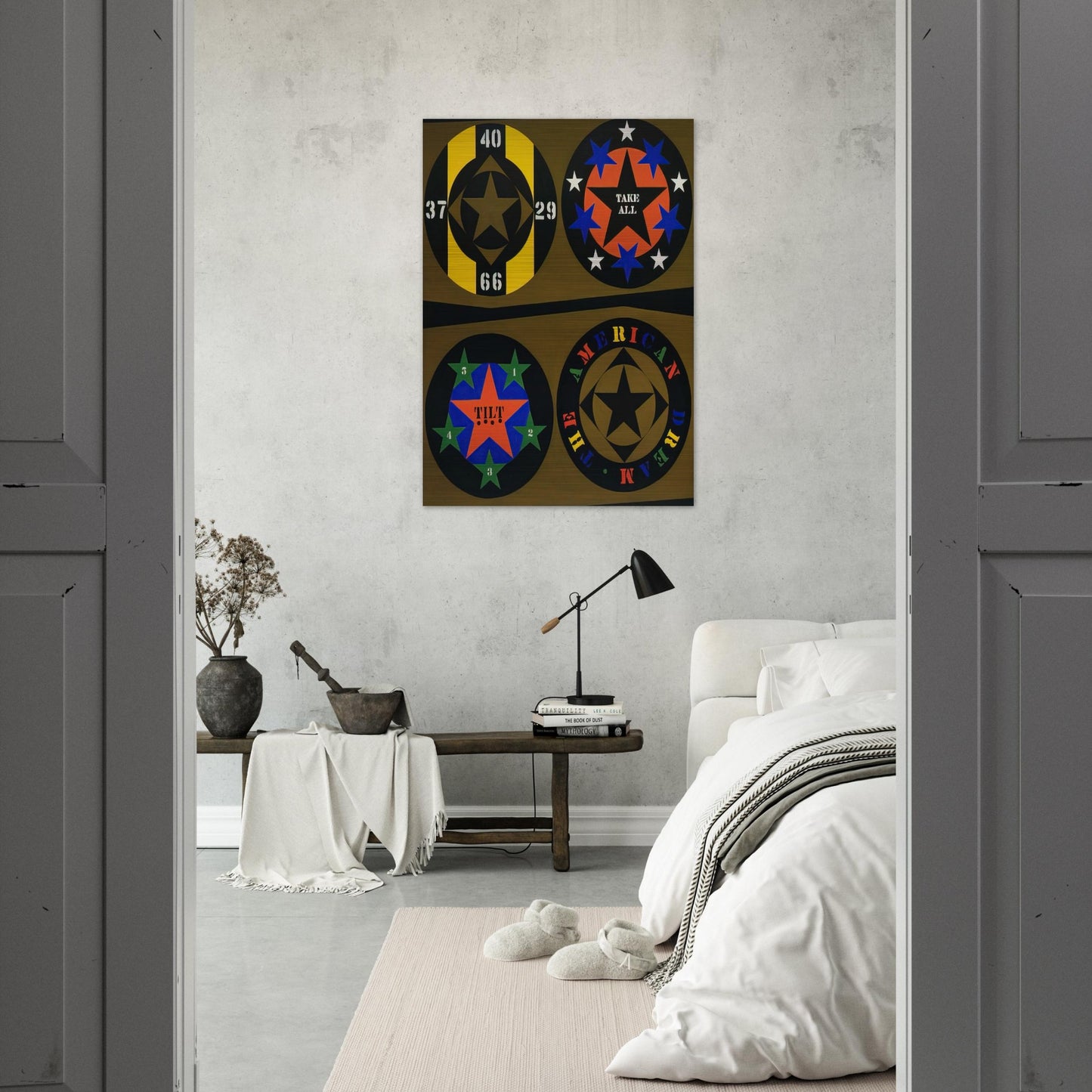 The American Dream, I - Robert Indiana Brushed Aluminum Print - 70x100 cm / 28x40 inches | Robert Indiana Aluminum Print | Robert Indiana Prints