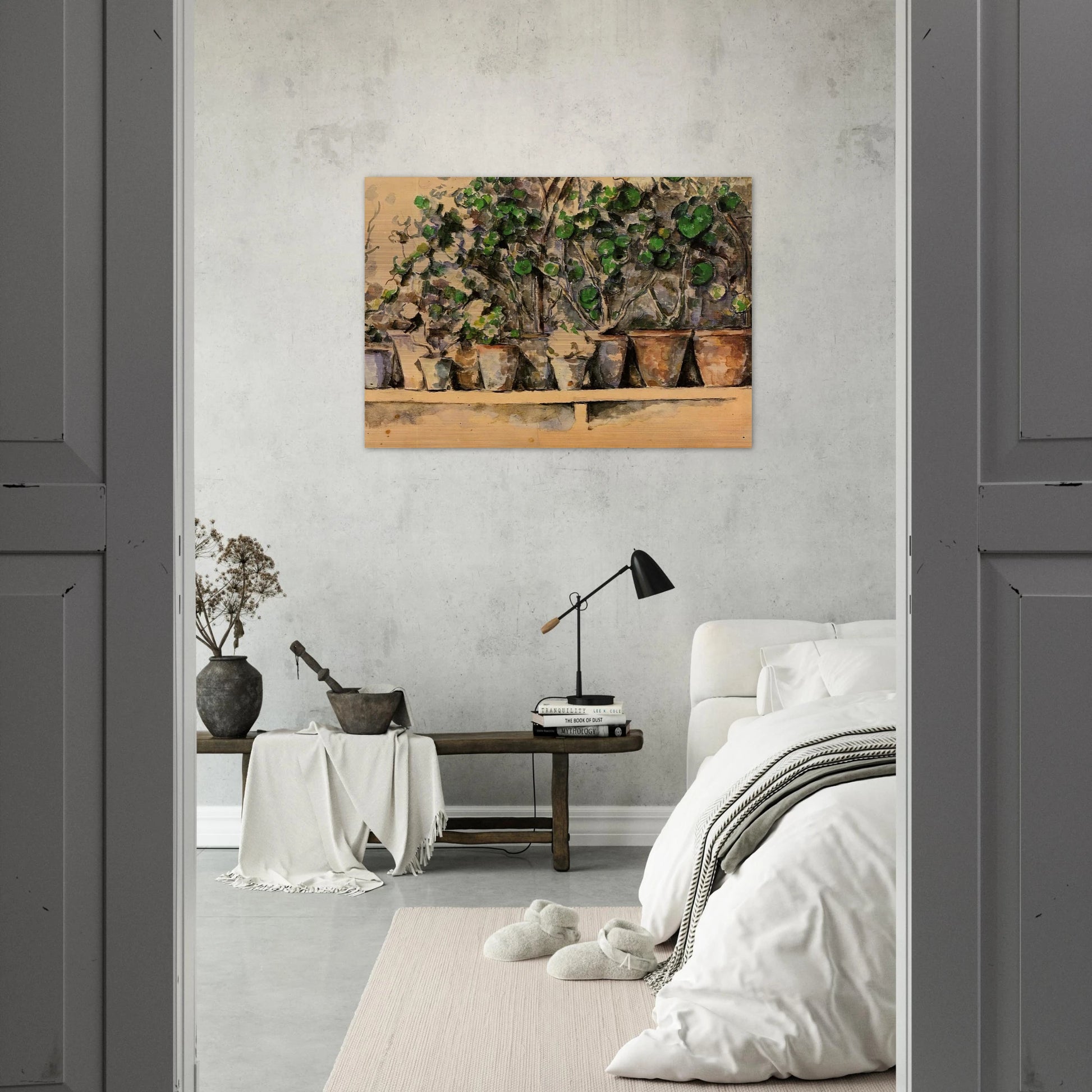 Flower Pots - Paul Cézanne Brushed Aluminum Print - 70x100 cm / 28x40 inches | Paul Cézanne Aluminum Print | Paul Cézanne Prints