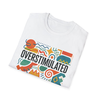 Camiseta "Sobreestimulada" para mamá | Camiseta divertida para mamá cansada | Ropa "Weirdcore" | Camiseta humorística de la generación Z | Camiseta "Agotada pero estética"