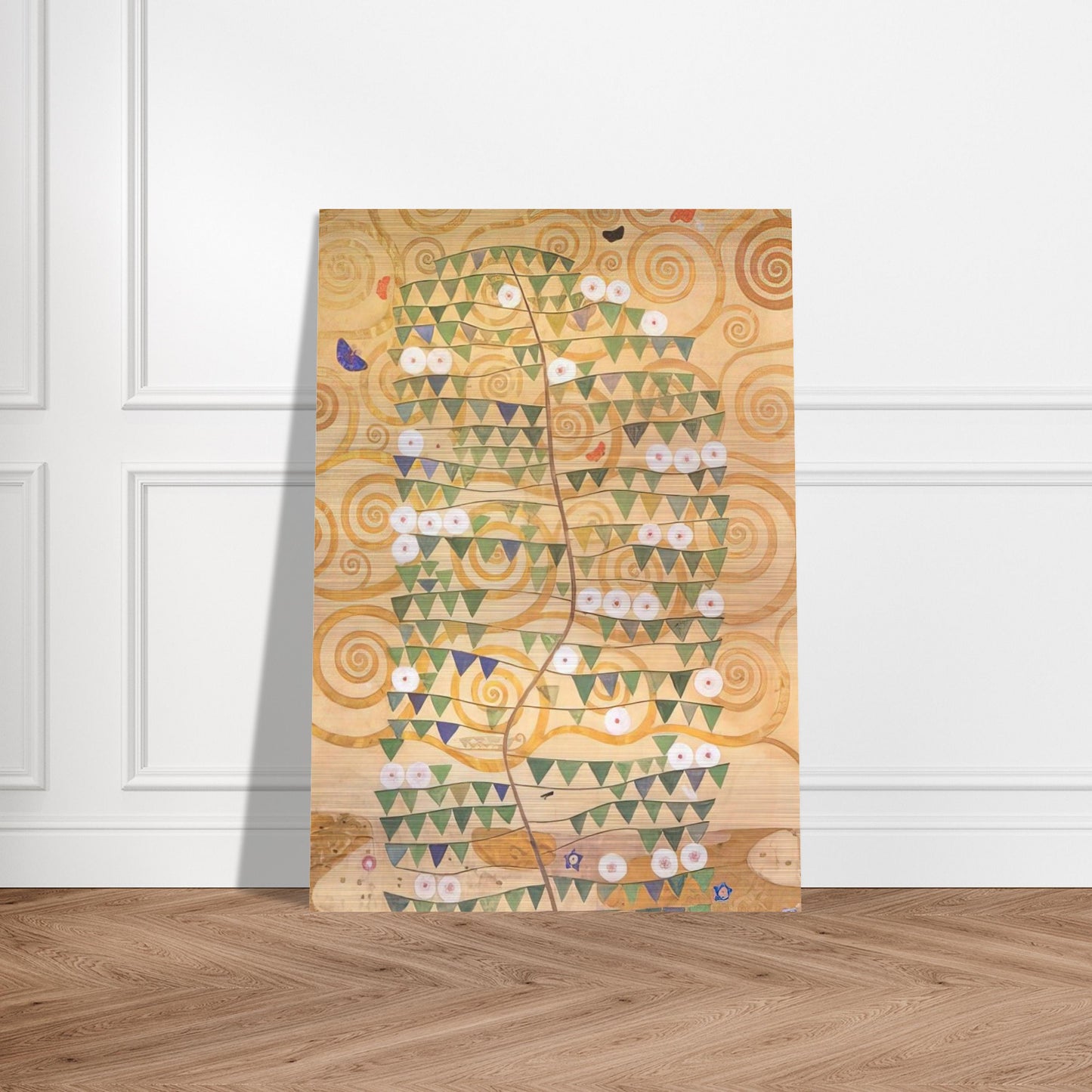 CARTOON FOR THE FRIEZE OF THE VILLA STOCLET IN BRUSSELS RIGHT PART OF THE TREE OF LIFE 1909 - Gustav Klimt Brushed Aluminum Print - 70x100 cm / 28x40 inches | Gustav Klimt Aluminum Print | Gustav Klimt Prints