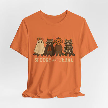 Camiseta de mapache espeluznante, divertida camiseta gráfica de Halloween, bonita camiseta vintage de otoño, moderna camiseta de Halloween para mujer, camiseta de mapache salvaje