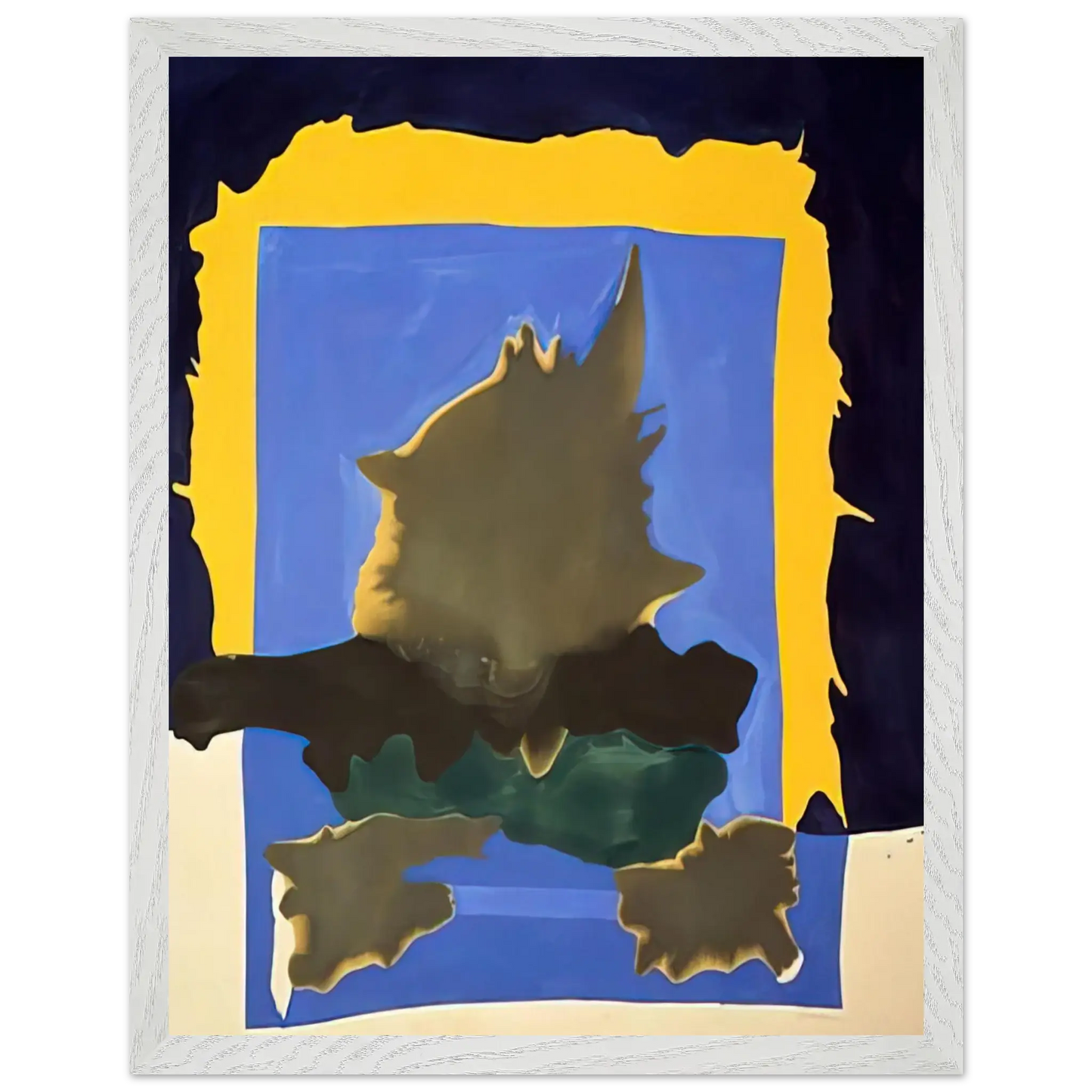 Helen Frankenthaler - Interior Landscape - 1964 Wall art - 70x100 cm / 28x40 Inches - Premium Wooden Framed Poster With Fine Art Paper - White frame