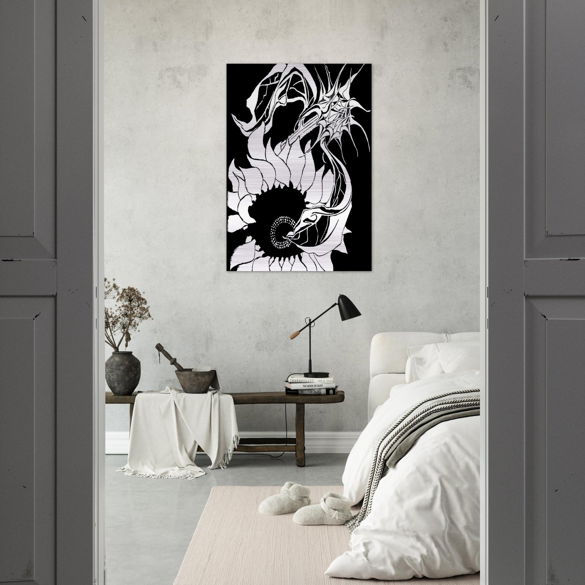 SUNFLOWERS - MC Escher Brushed Aluminum Print - 70x100 cm / 28x40 inches | MC Escher Aluminum Print | MC Escher Prints
