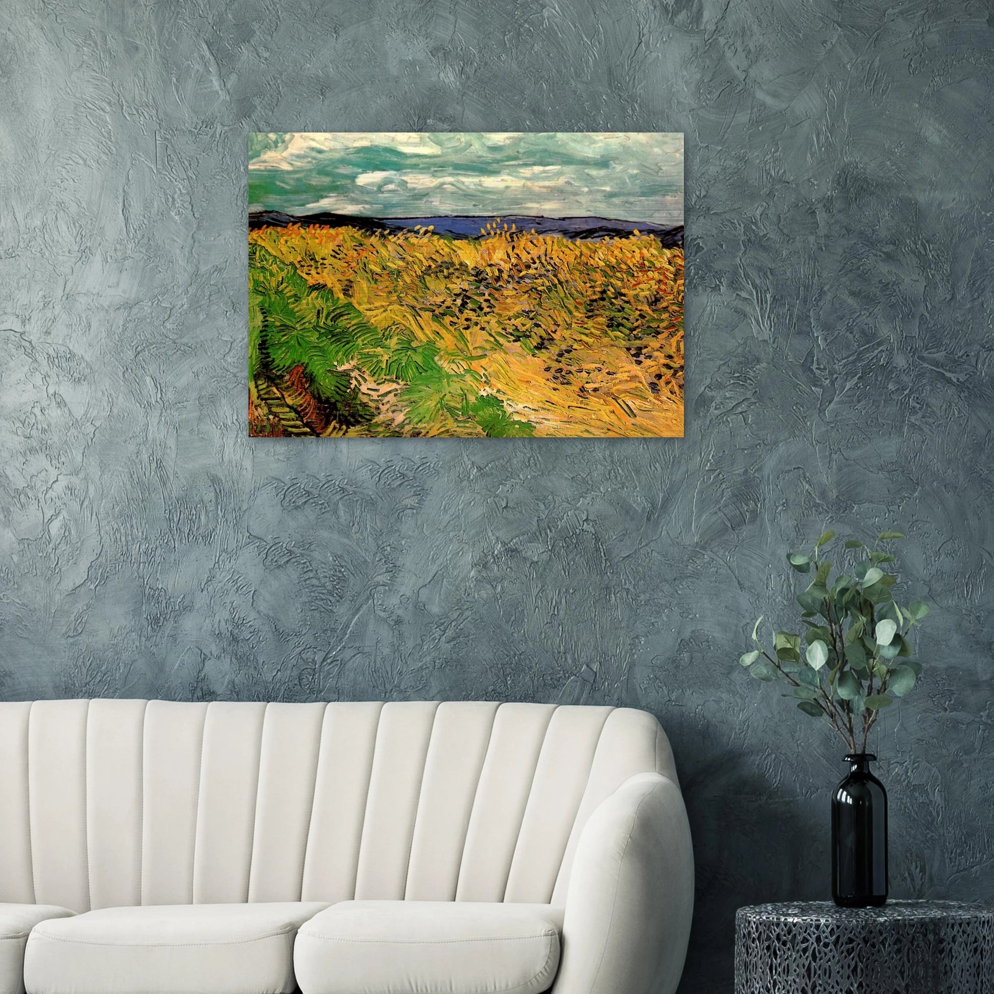 Wheat Field with Cornflowers - Vincent van Gogh Brushed Aluminum Print - 70x100 cm / 28x40 inches | Vincent van Gogh Aluminum Print | Vincent van Gogh Prints
