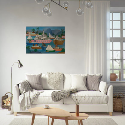Porto I - Tarsila do Amaral Brushed Aluminum Print - 70x100 cm / 28x40 inches | Tarsila do Amaral Aluminum Print | Tarsila do Amaral Prints