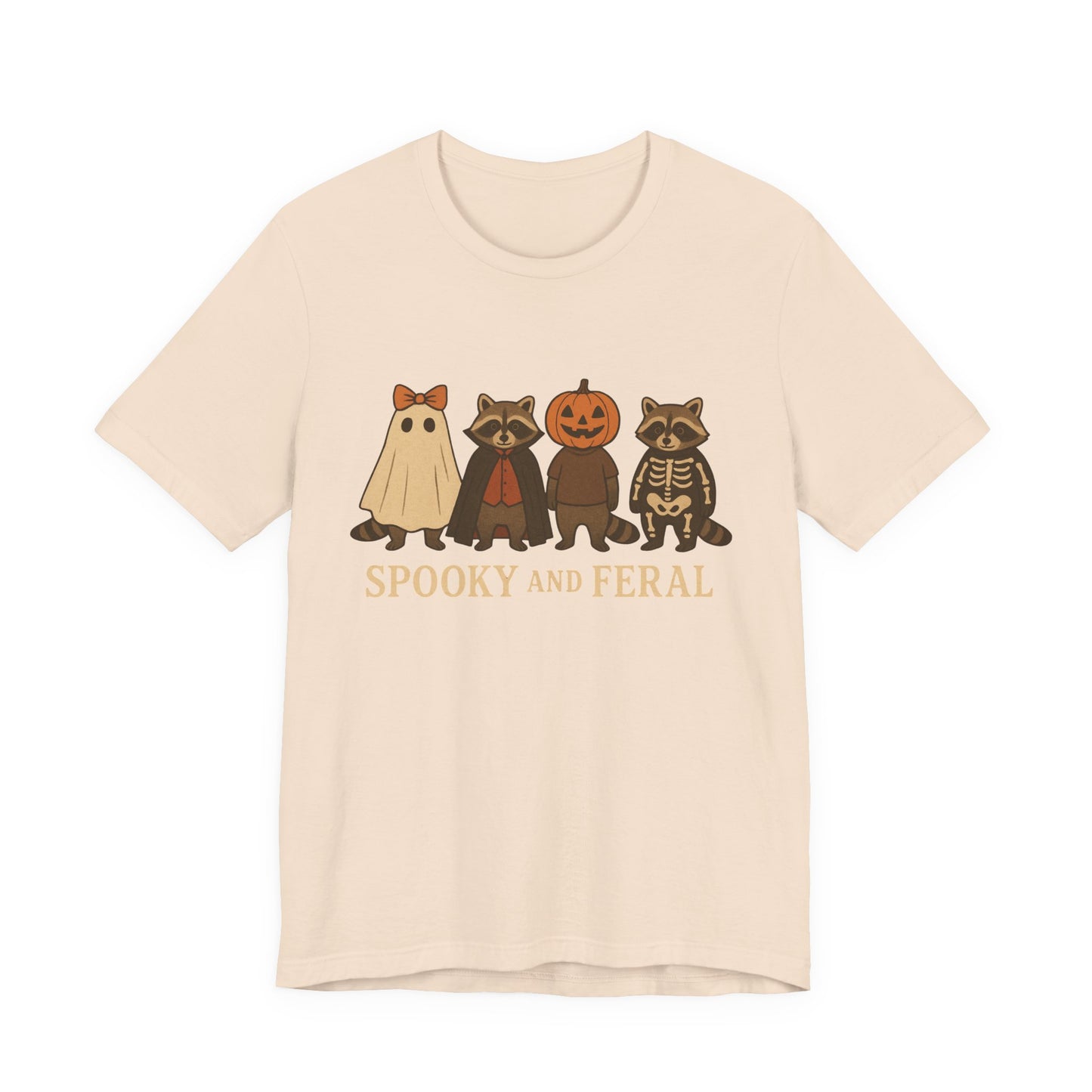 Camiseta de mapache espeluznante, divertida camiseta gráfica de Halloween, bonita camiseta vintage de otoño, moderna camiseta de Halloween para mujer, camiseta de mapache salvaje