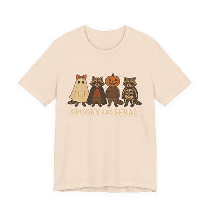 Camiseta de mapache espeluznante, divertida camiseta gráfica de Halloween, bonita camiseta vintage de otoño, moderna camiseta de Halloween para mujer, camiseta de mapache salvaje