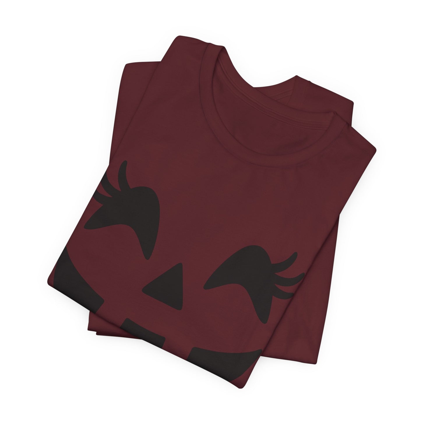 Camiseta de Halloween para mujer y niña con cara de Jack O'Lantern y pestañas de calabaza