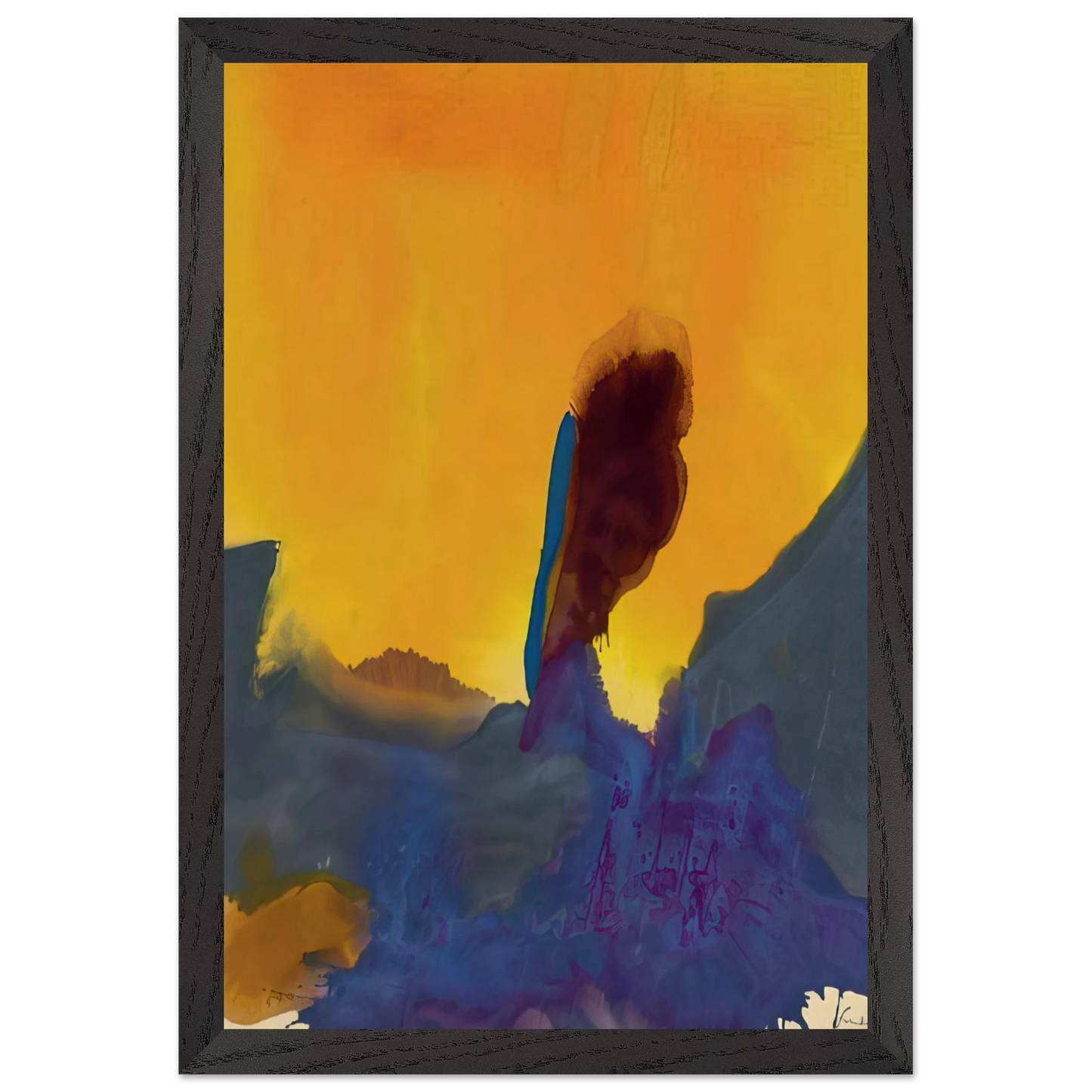 Helen Frankenthaler - Glow II - 1968 Wall art - 45x60 cm / 18x24 inches - Premium Wooden Framed Poster With Fine Art Paper-canvas - White frame