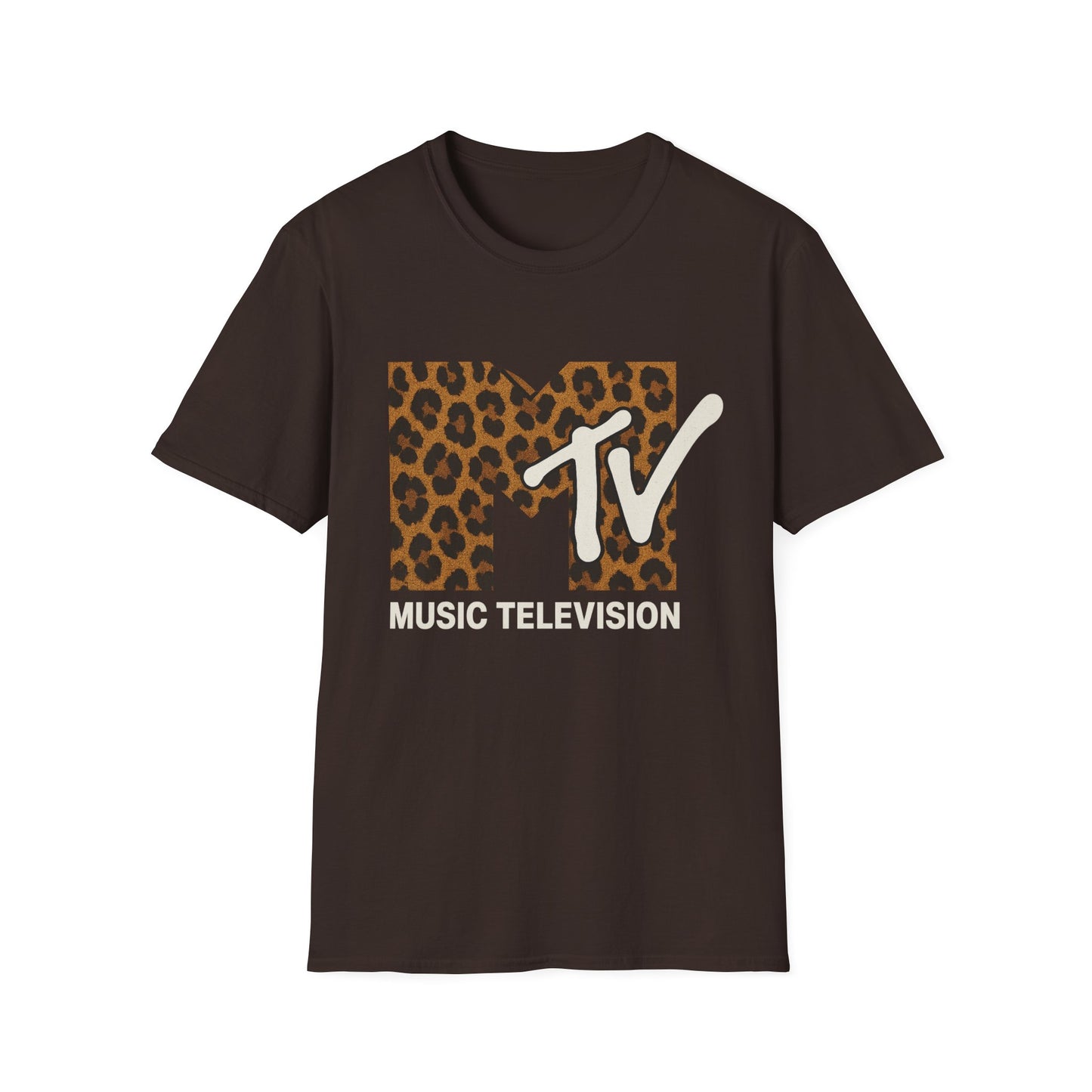 Camiseta gráfica vintage con estampado de guepardo de MTV, camiseta retro de música, televisión, banda de los años 80 y 90, camiseta unisex con estampado animal de rock