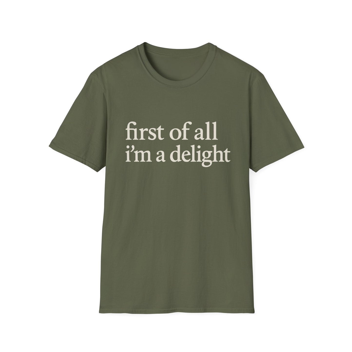 Camiseta "Primero que nada soy un deleite", camiseta con cita divertida para mujer, camiseta con frase atrevida, regalo gráfico ingenioso para la mejor amiga