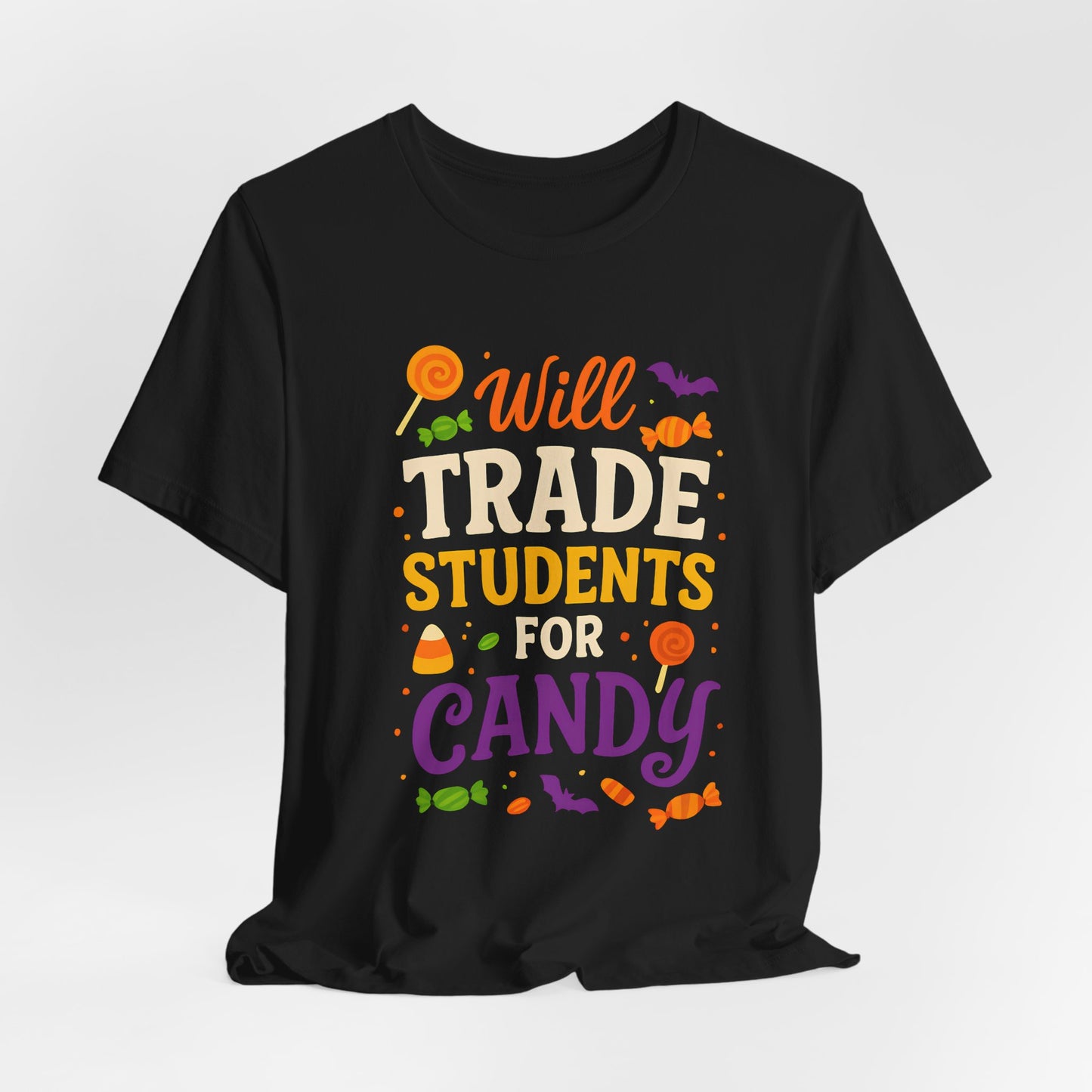 Camiseta con disfraz de profesor para Halloween, intercambiaré estudiantes por dulces.