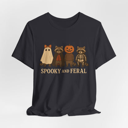 Camiseta de mapache espeluznante, divertida camiseta gráfica de Halloween, bonita camiseta vintage de otoño, moderna camiseta de Halloween para mujer, camiseta de mapache salvaje