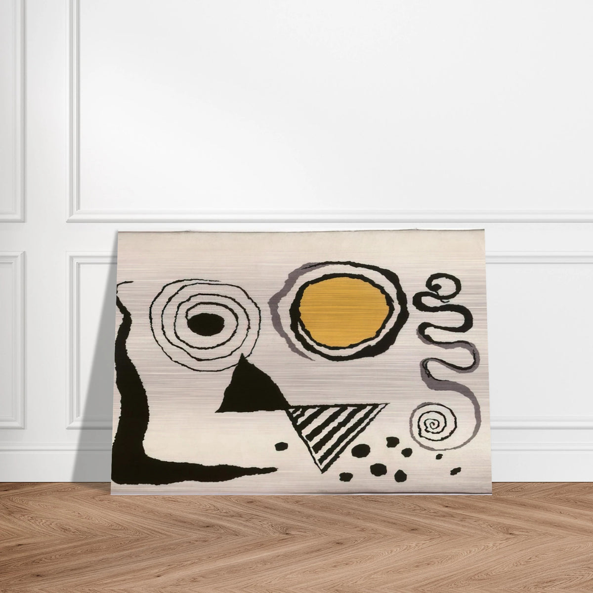 CERCLE JAUNE 1953 - Alexander Calder Brushed Aluminum Print - 70x100 cm / 28x40 inches | Alexander Calder Aluminum Print | Alexander Calder Prints
