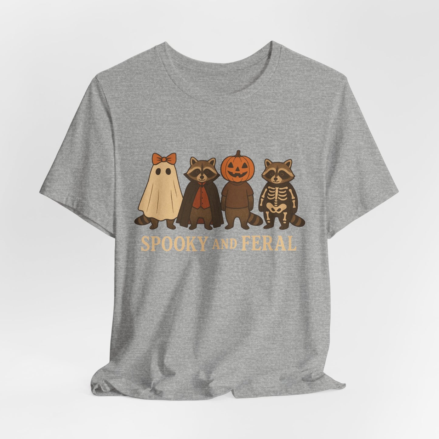 Camiseta de mapache espeluznante, divertida camiseta gráfica de Halloween, bonita camiseta vintage de otoño, moderna camiseta de Halloween para mujer, camiseta de mapache salvaje
