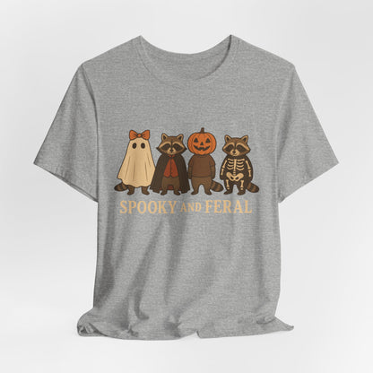 Camiseta de mapache espeluznante, divertida camiseta gráfica de Halloween, bonita camiseta vintage de otoño, moderna camiseta de Halloween para mujer, camiseta de mapache salvaje