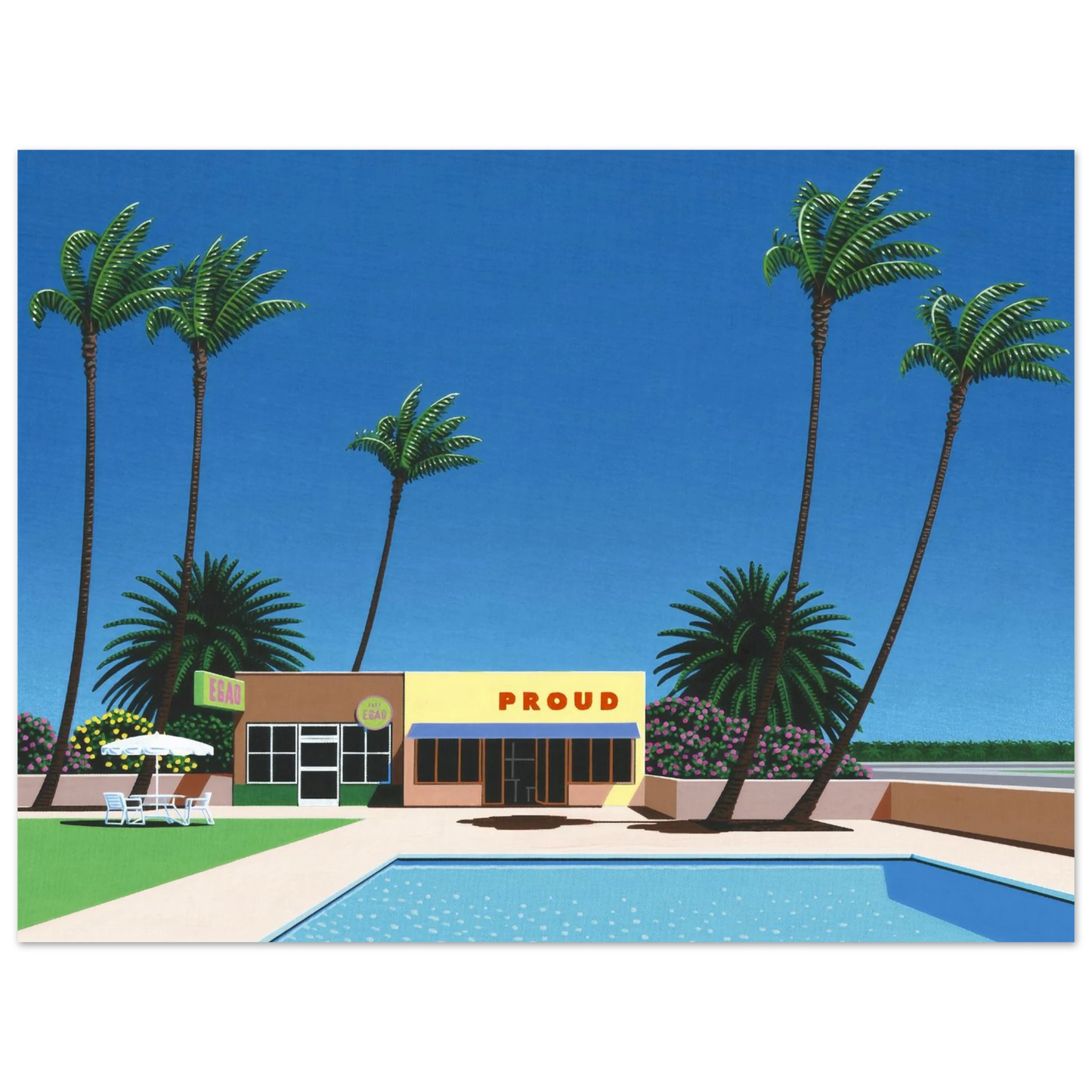 Hiroshi Nagai - Proud Funk Wall Art - 21x29.7 cm / 8x12" - Premium Wooden Framed Poster With Fine Art Paper - White frame