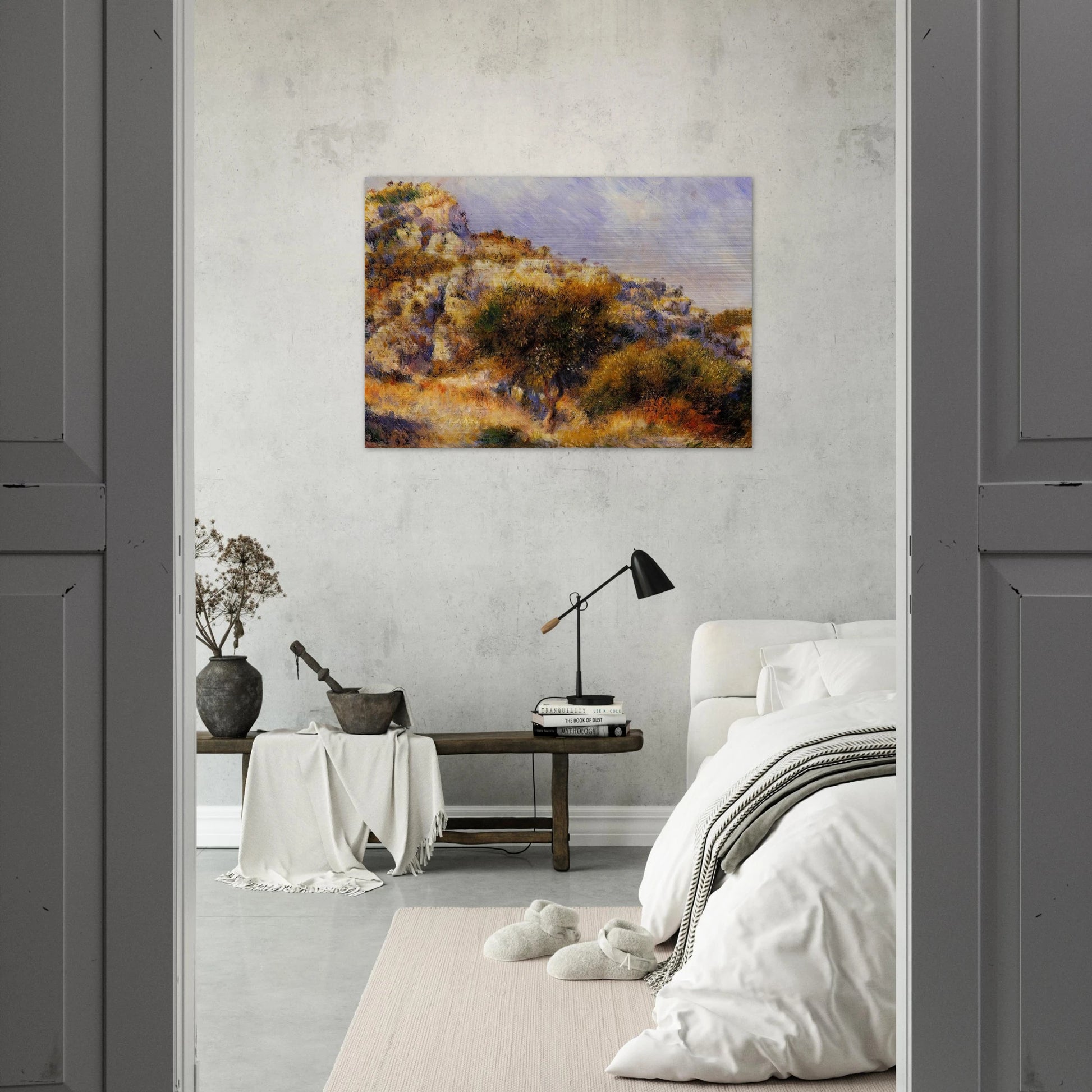 Rocks at l'Estaque - Pierre-Auguste Renoir Brushed Aluminum Print - 70x100 cm / 28x40 inches | Pierre-Auguste Renoir Aluminum Print | Pierre-Auguste Renoir Prints