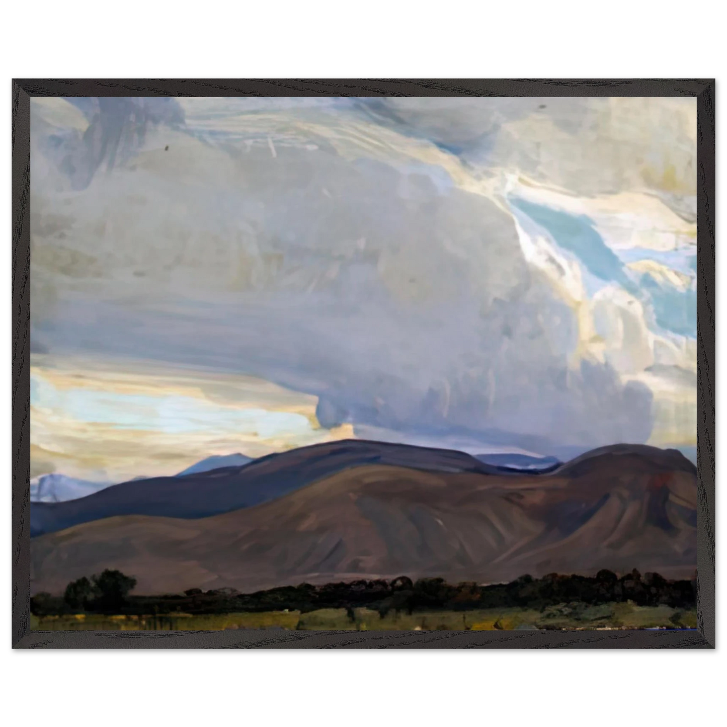 Maynard Dixon - STORM FROM THE SIERRA 1937 Wall art - 20x25 cm / 8x10 inches - Premium Wooden Framed Poster With Fine Art Paper-canvas - Wood frame