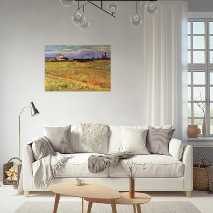 Wheat Field - Vincent van Gogh Brushed Aluminum Print - 70x100 cm / 28x40 inches | Vincent van Gogh Aluminum Print | Vincent van Gogh Prints
