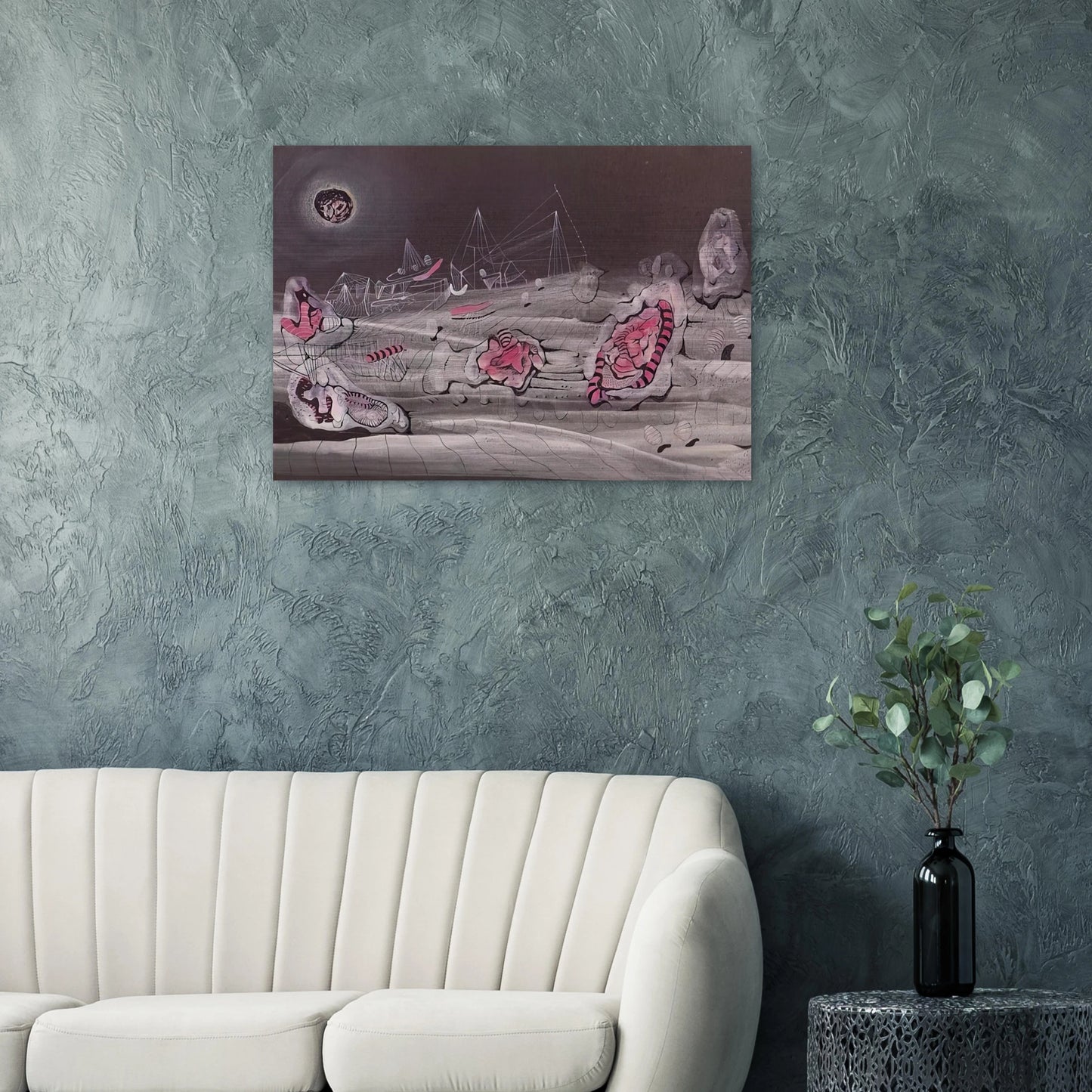 DARK LIGHT 1940 - Roberto Matta Brushed Aluminum Print - 70x100 cm / 28x40 inches | Roberto Matta Aluminum Print | Roberto Matta Prints