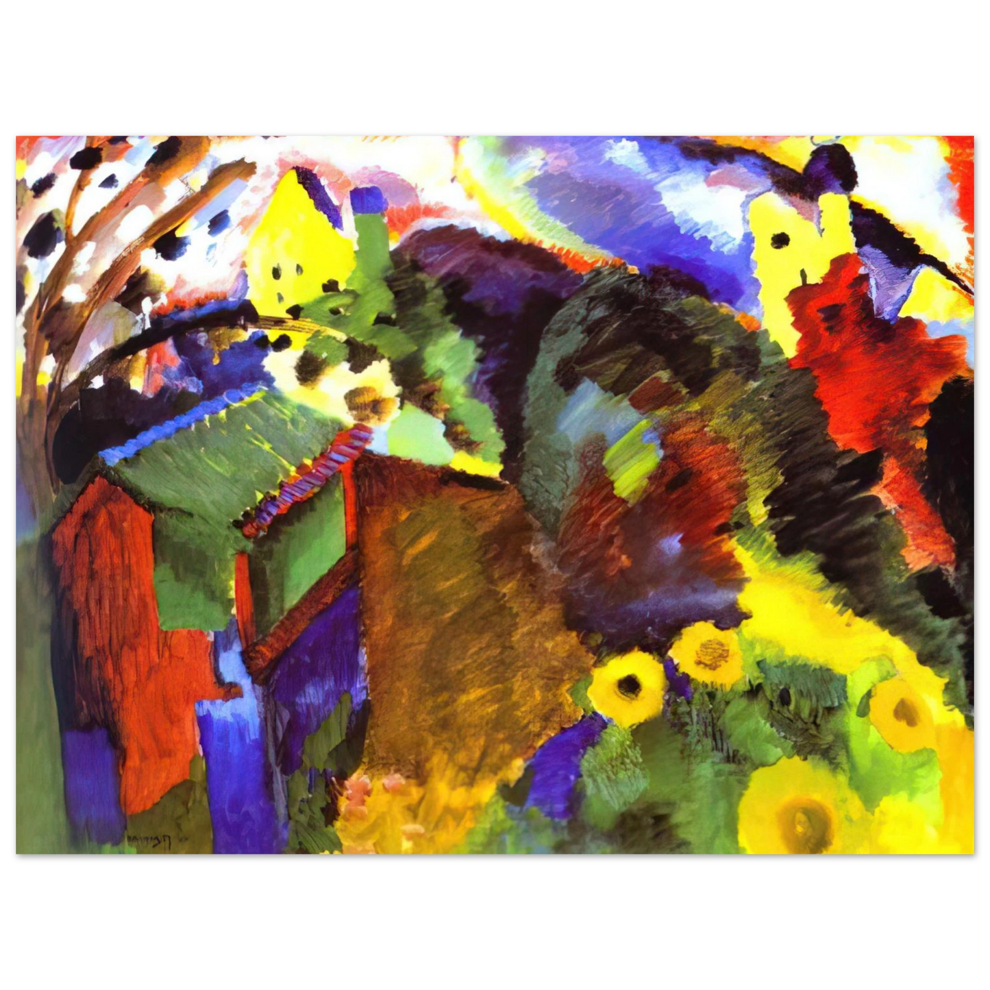 Wassily Kandinsky - MURNAU GARDEN 1910  75x100 cm / 30x40inches Fine Art Poster