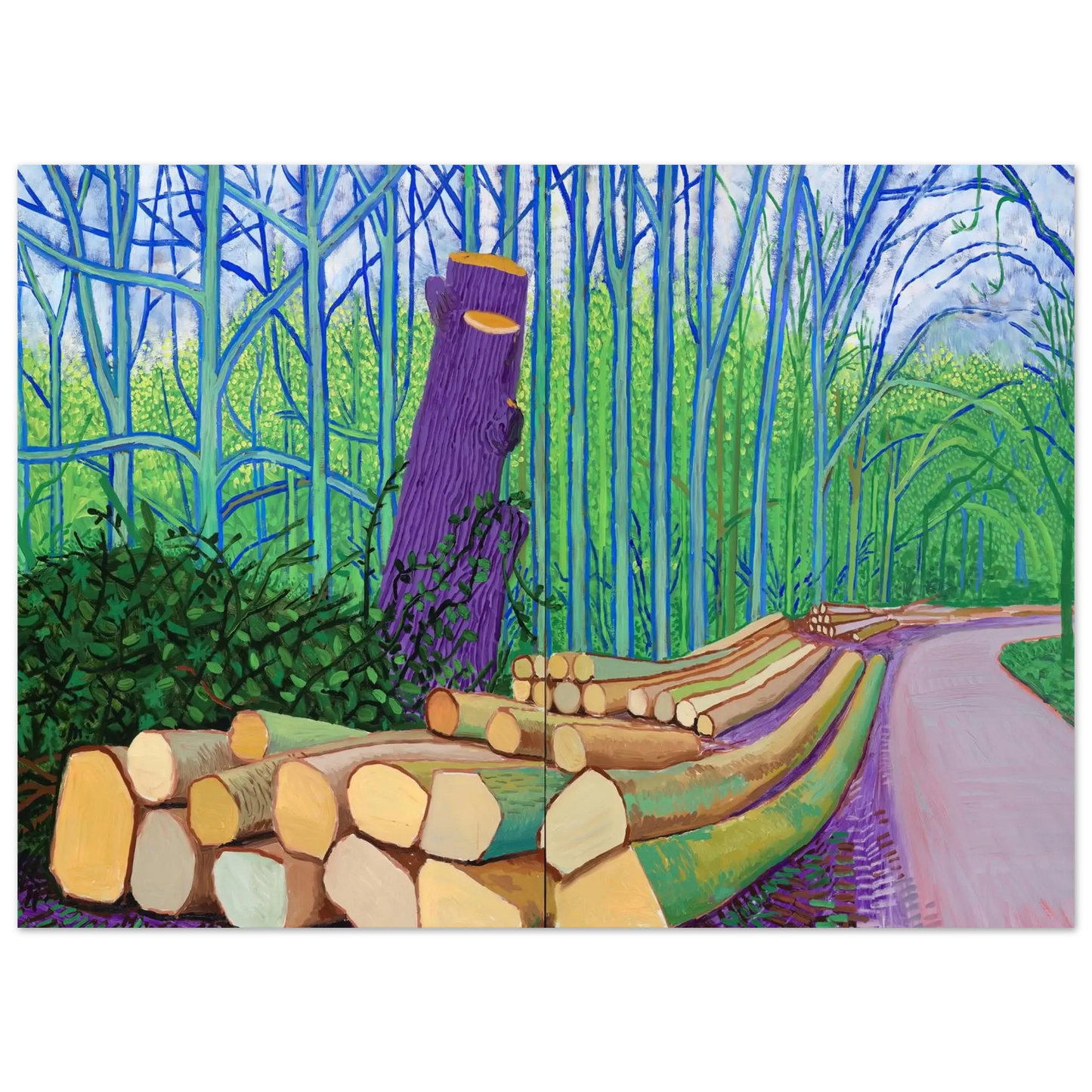 David Hockney - David Hockney Wall art - 40x50 cm / 16x20 Inches - Premium Wooden Framed Poster With Fine Art Paper - Wood frame