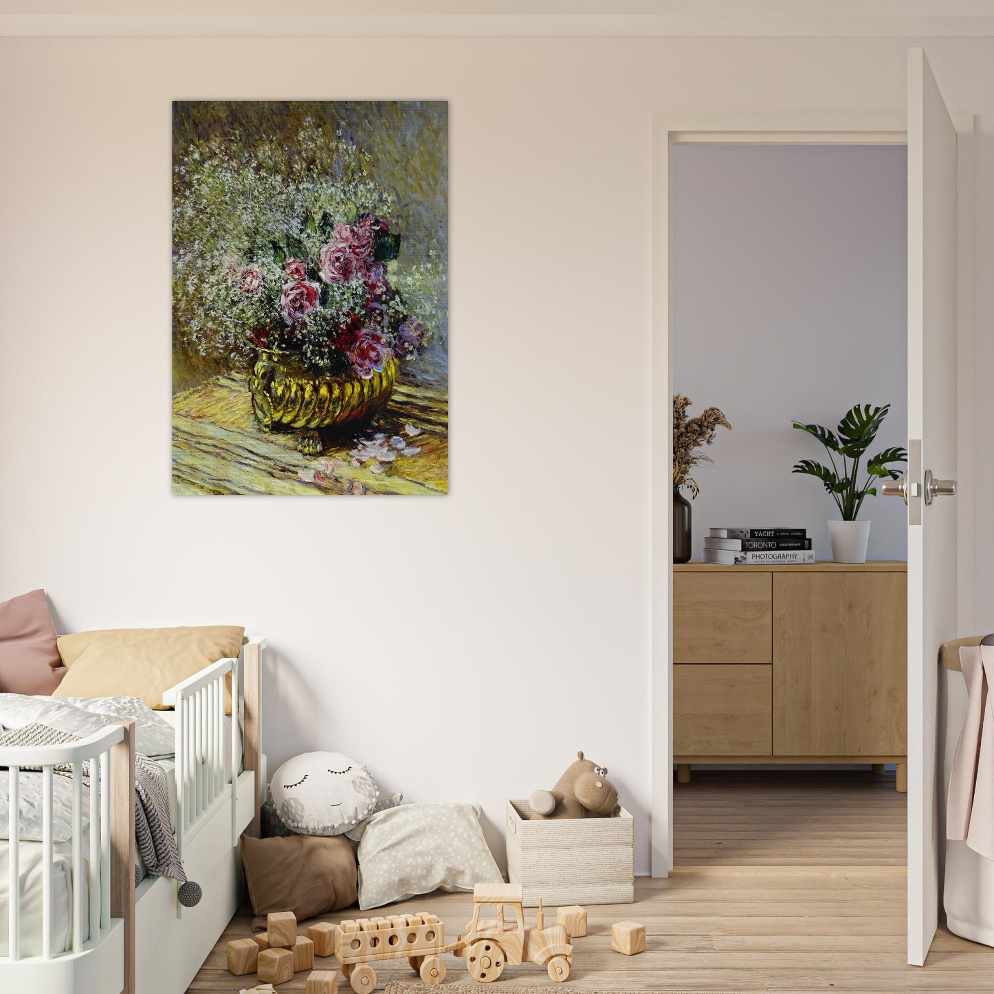 Flowers in a Pot - claude monet Brushed Aluminum Print - 70x100 cm / 28x40 inches | claude monet Aluminum Print | claude monet Prints
