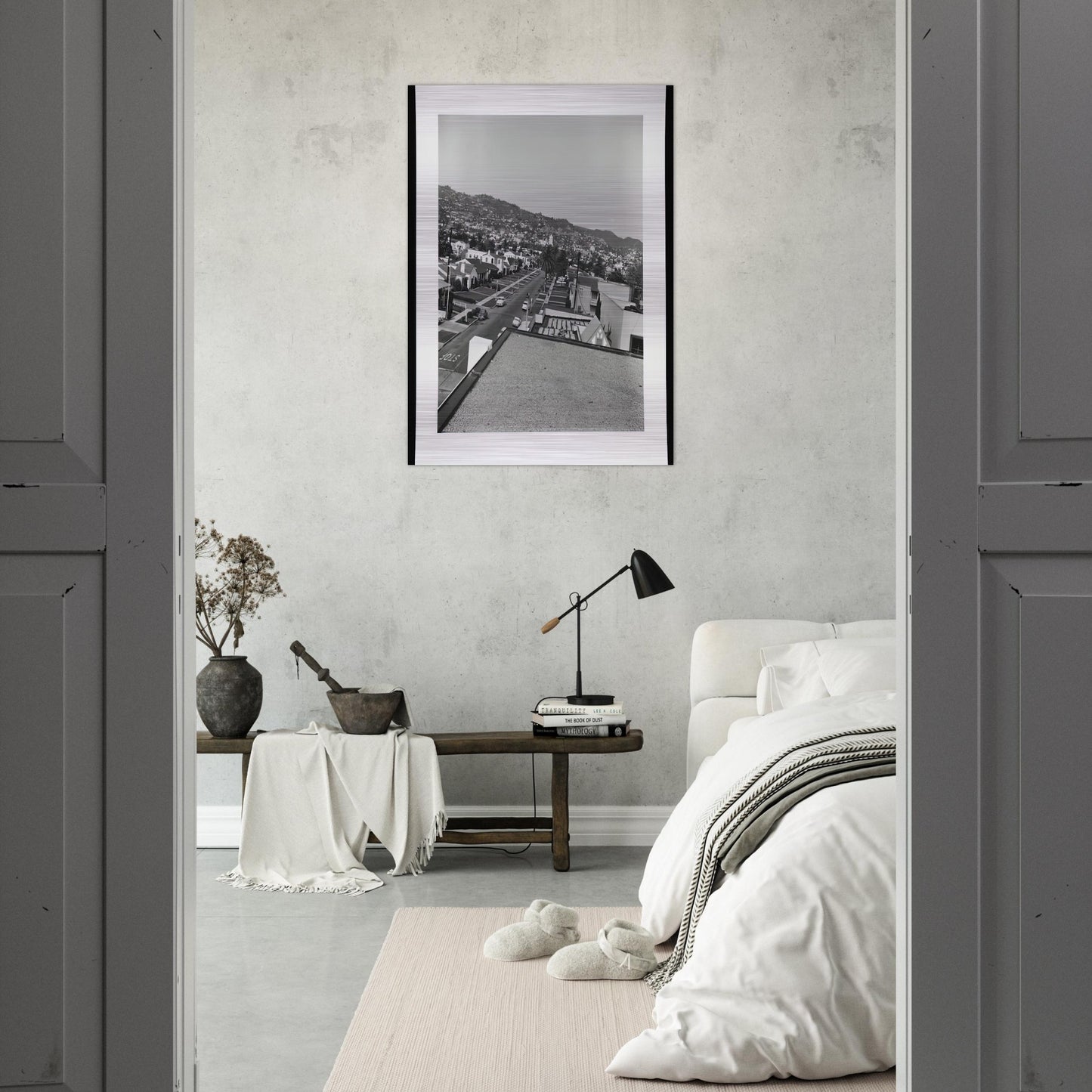 RESIDENTIAL ROOFTOPS SERIES 1 - Edward Ruscha Brushed Aluminum Print - 70x100 cm / 28x40 inches | Edward Ruscha Aluminum Print | Edward Ruscha Prints